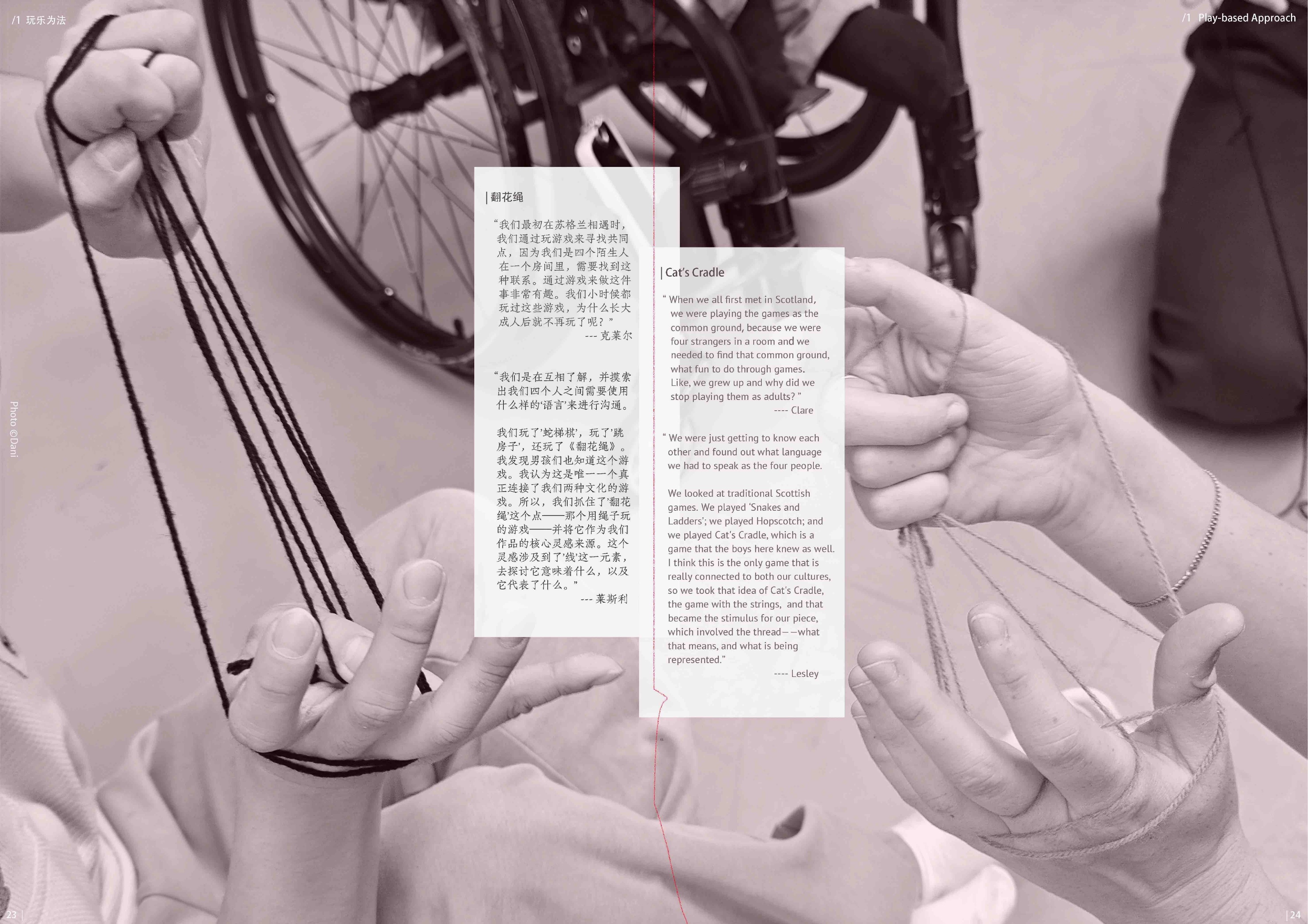 翻花绳活动中的手与线